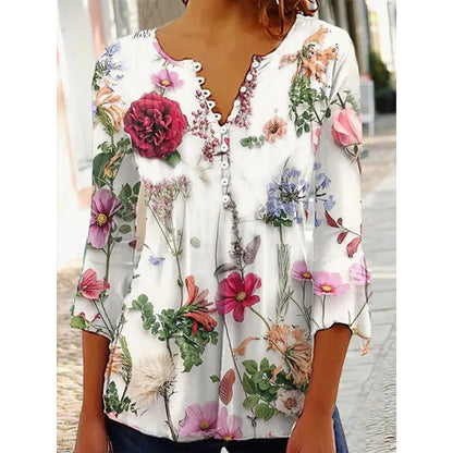 【Oferta limitada – 50% de descuento】 [S-5XL] Camiseta de cuello en V para mujer