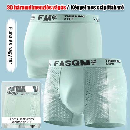【6 piezas】Calzoncillos bóxer de malla transpirable de seda helada para hombre