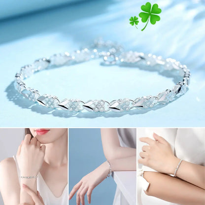 ✨💖Nueva y moderna pulsera de plata de ley 925 para mujer🍀