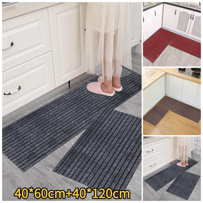 💥(40*60cm+40*120cm) Alfombrilla de cocina con rayas antideslizante que absorbe el agua y el aceite
