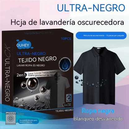 【Compra 1 y llévate 1 gratis】【2 caja/20 comprimidos】 Hojas para teñir ropa: restauran el color de prendas y pantalones negros o blancos desgastados o amarillentos.