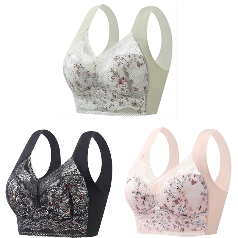 【3 komada 】【M-5XL】Bešavni grudnjak od ledene svile velike veličine, prozračan i podesiv【40kg-100kg】