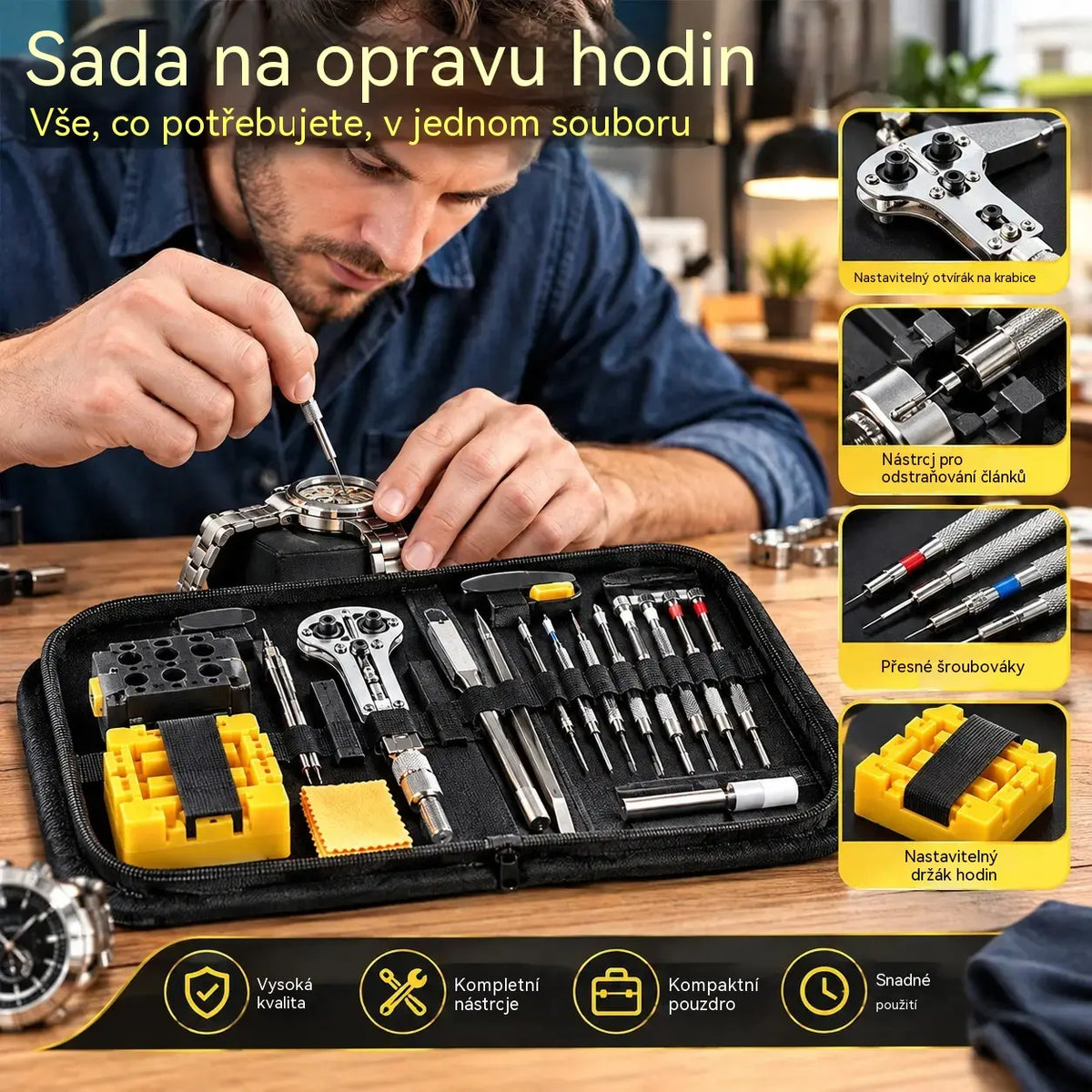 ⌚🔧Sada nástrojů na opravu hodinek [72dílná sada] 630 Kč