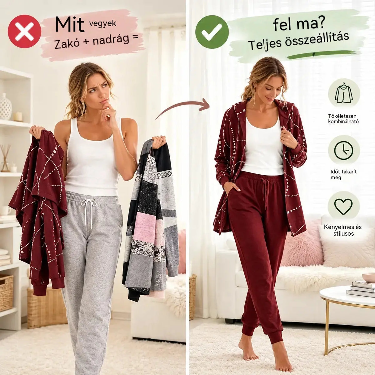 【S-3XL】💃 💖 Új, 2026-os otthoni szett – egyszerű és elegáns.