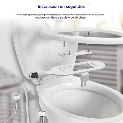 🚽💦【¡Adiós al papel higiénico para siempre! 🚽💦】Inodoro bidé sin electricidad y doble boquilla, lavamanos con bidé, bidé higiénico con autolimpieza.