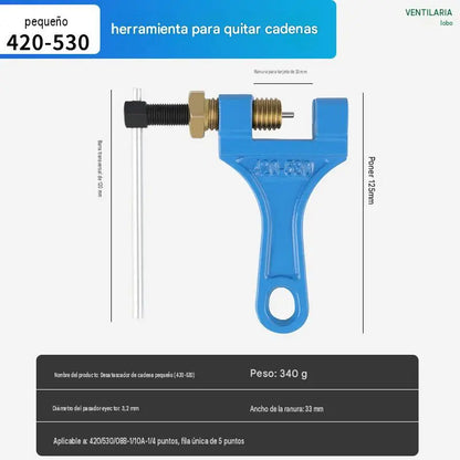 Desmontador de cadenas Herramientas para la reparación, desmontaje e instalación de cadenas Desmontador de cadenas universal para motocicletas y bicicletas