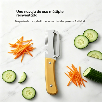 ✅2 piezas 22 euros🧅🔪 Pelador de cocina multifuncional 3 en 1: ¡Pela, corta y abre botellas! 🔥