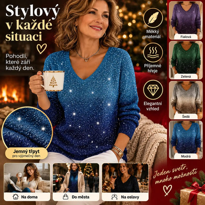 👚👚Nový dámský svetr s dlouhým rukávem a výstřihem do V, podzim/zima 2026