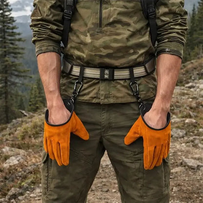 Guantes de trabajo de piel de vacuno gruesos y resistentes al desgaste para exteriores