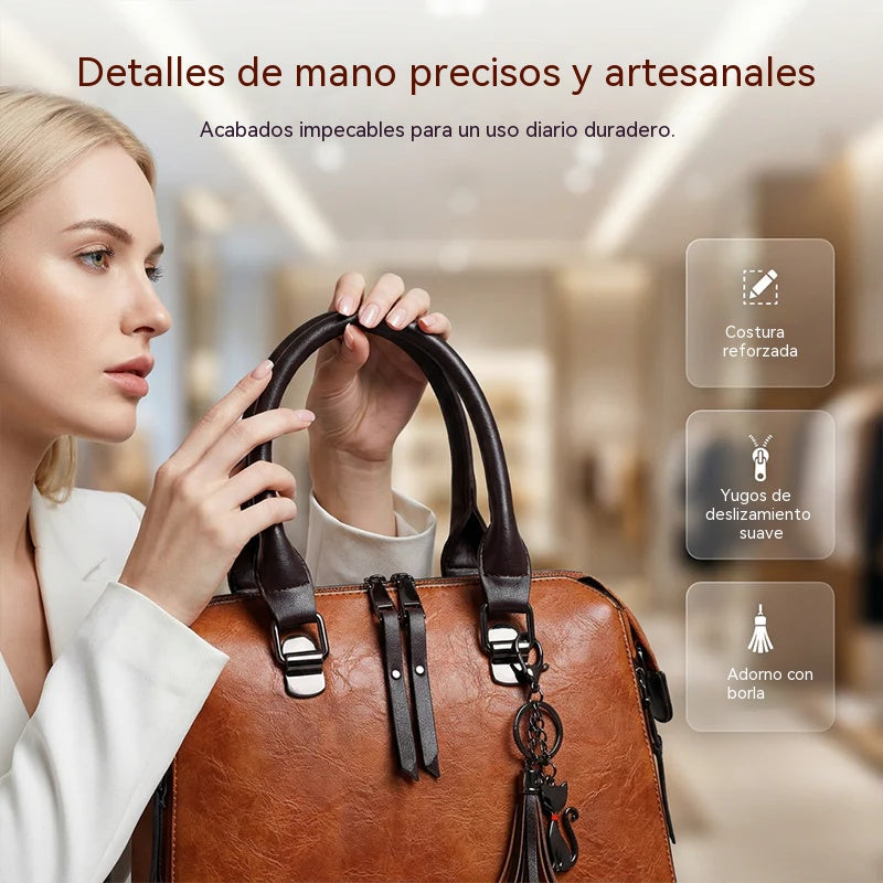 👜Set de 4 bolsos de mano de piel sintética para mujer