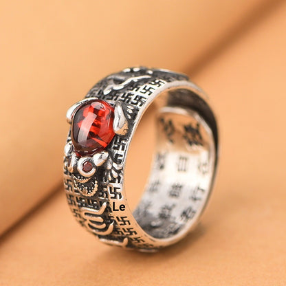 🔥💖Anillo de plata 999, estilo retro unisex con amuleto de la suerte Pixiu, fuerte y de moda.