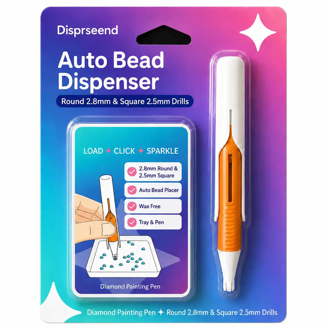 ⏰ Último día: 50 % de descuento – 💎 Set de bolígrafo dispensador automático y bandeja para Diamond Painting