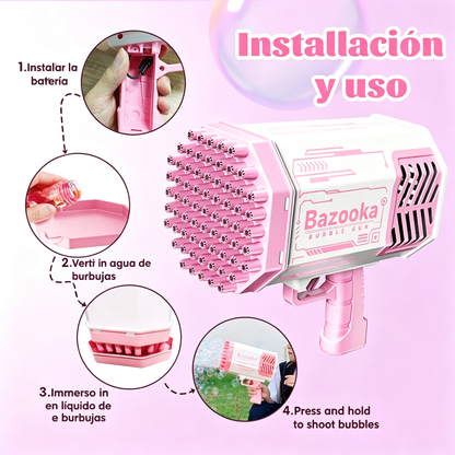 👧💨🎉Pistola de burbujas portátil automática de 40 agujeros para niños