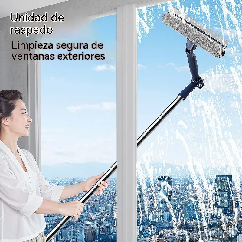 Pértiga especializada para la limpieza de ventanas en edificios de gran altura