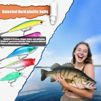 [Juego de 153 piezas] Juego completo de señuelos para pesca [1-200 kg]