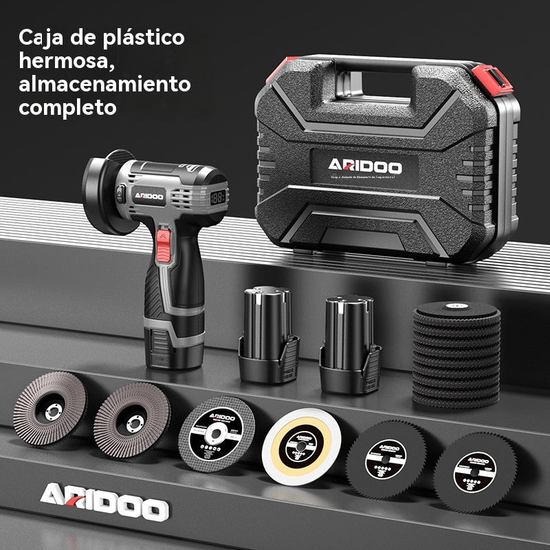 Mini amoladora angular de 12 V con disco de corte