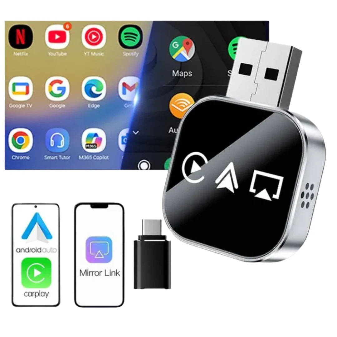 🚗Adaptador inalámbrico CarPlay 3 en 1 (Apple/Android)