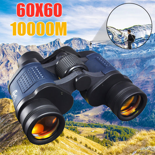 [Oferta especial] Prismáticos Golden Eagle para exteriores, 60x60, de alta definición, gran aumento, visión nocturna con poca luz y revestimiento rojo