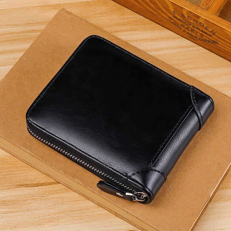 🐂✨ Nueva cartera de cuero genuino para hombre con sistema antirrobo