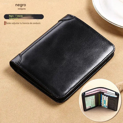 🐂✨ Nueva cartera de cuero genuino para hombre con sistema antirrobo