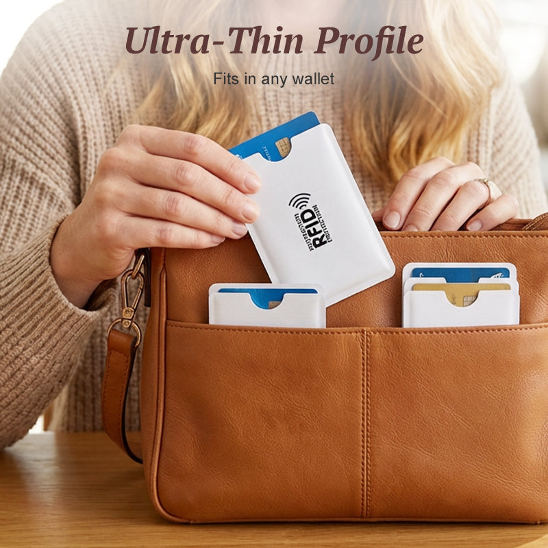 8 piezas 22€🔒 8 Fundas con Bloqueo RFID para Tarjetas – Protección para Tarjetas Bancarias e Identificación