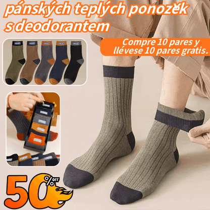 ❤️【1 sada】10 páry za 540Kč🧦Pánské hřejivé a zápach odpuzující ponožky - odvádějí pot a jsou prodyšné, udržují nohy v suchu a pohodlí