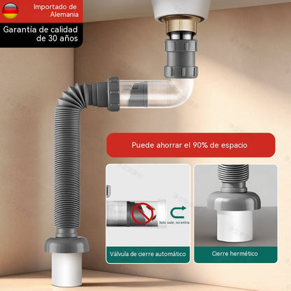 🔥🔥Tubo de desagüe para lavabo/lavabo de baño, tubo de desagüe a prueba de olores, juego completo de mangueras flexibles universales.