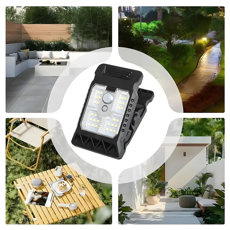 💥Luz solar con sensor de cuerpo humano y clip, resistente al agua💥