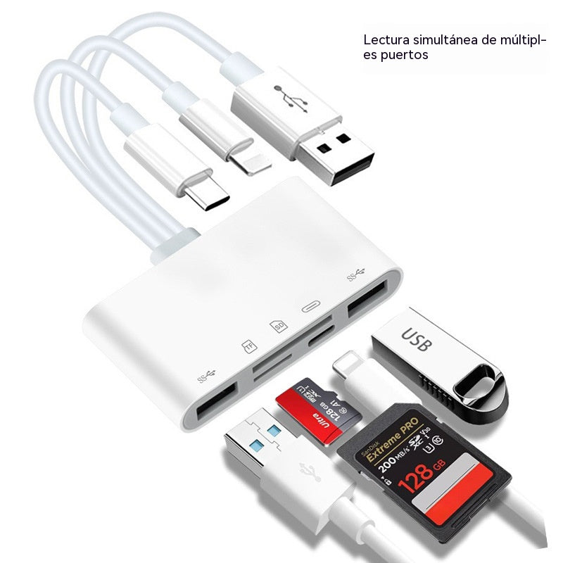 Lector de tarjetas SD/TF para teléfonos móviles y ordenadores (compatible con Apple, Android y PC)