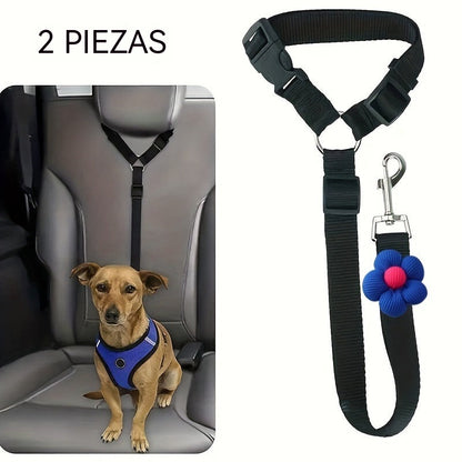 [2 pieza 22 euros] Cinturón de seguridad para perros y correa para pasear (2 en 1)