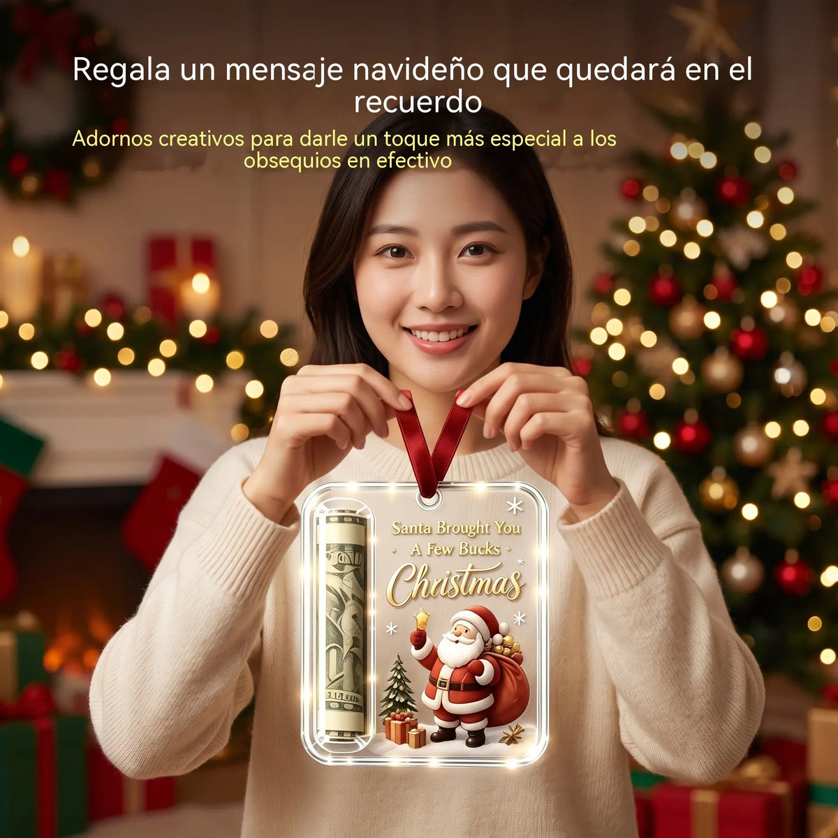 ✨4 artículos por 31 euros🎄Cartera con etiqueta colgante, regalo de decoración para el árbol de Navidad