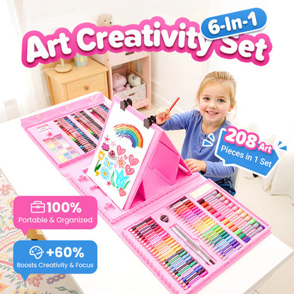 🎁【208 piezas】Incluye herramientas de dibujo y 208 colores para estimular la creatividad de los niños🧑‍🎨🌟