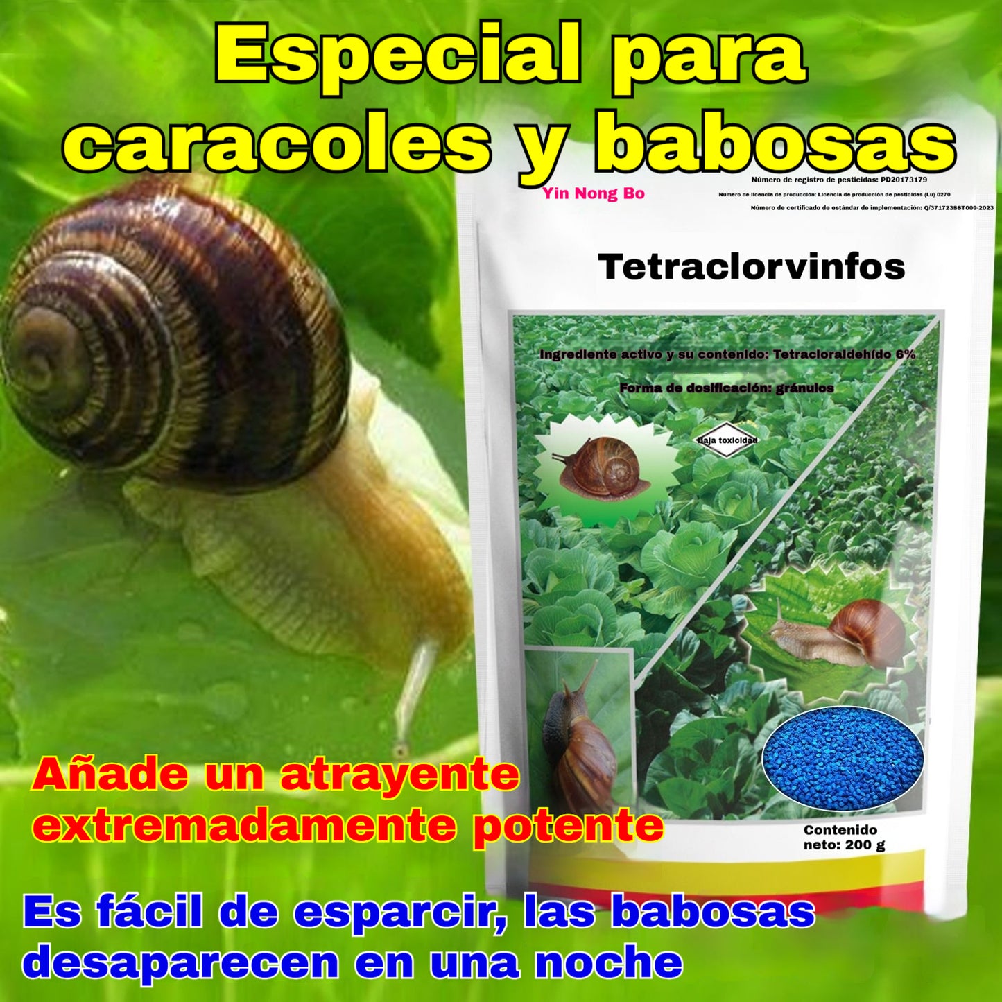 🐌【500g】Insecticida para caracoles: un insecticida especial que no daña las verduras.