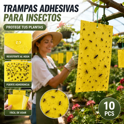 【60 piezas】Tablero adhesivo de insectos de doble cara amarillo