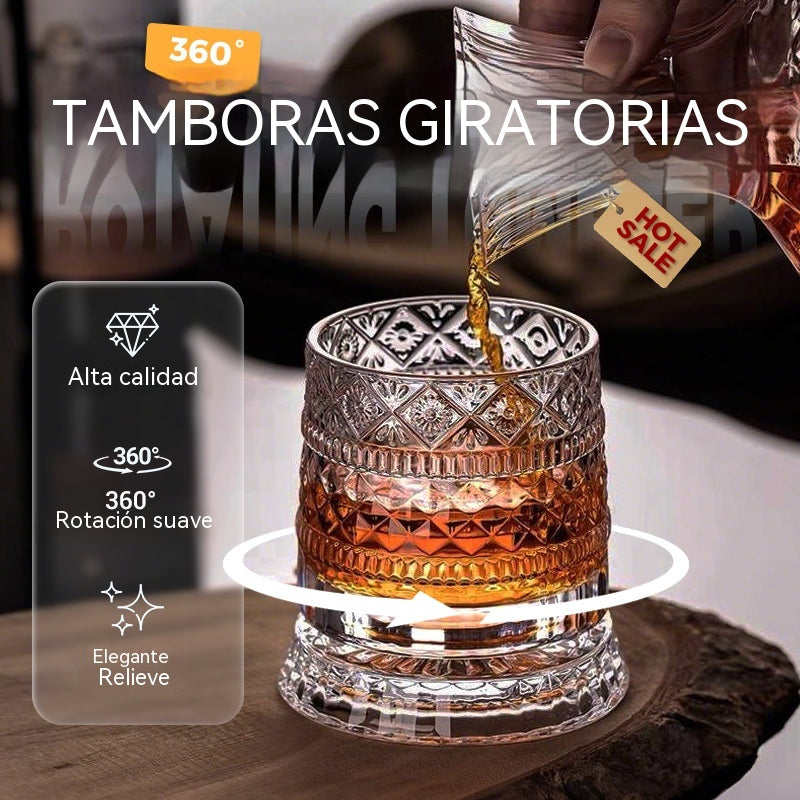 🥛💎360°-ban forgó whiskyspohár