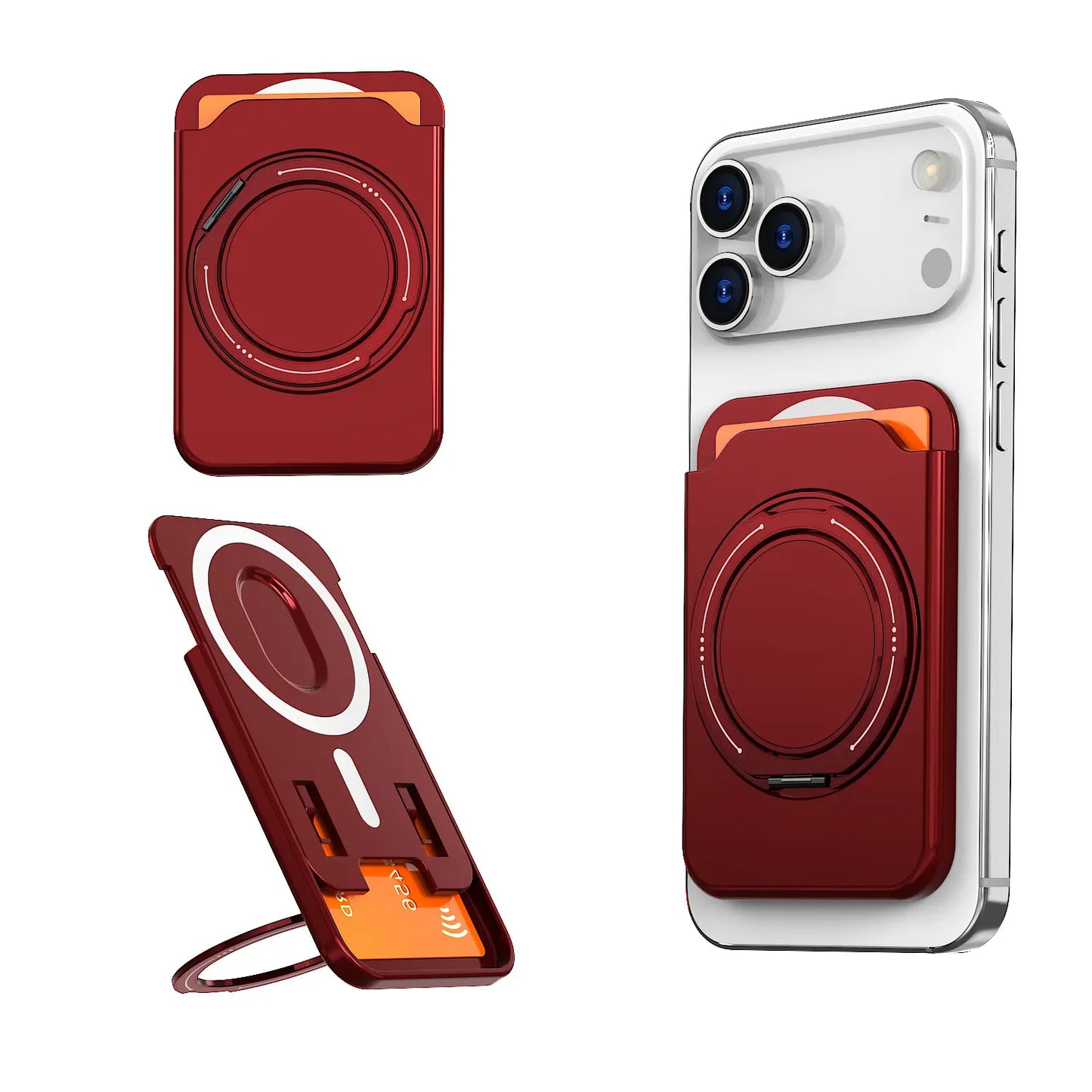 📱📎El soporte magnético para tarjetas de tu teléfono se transforma en un soporte giratorio de 360°, compatible con todas las marcas de teléfonos móviles.