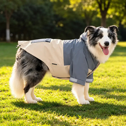 🐶🌧️ Chubasquero para Perros con Capucha | Chaqueta Impermeable y Cortavientos para Perros Grandes en Otoño e Invierno