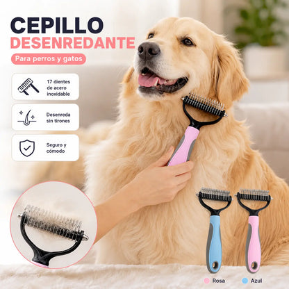 🐶【2 piezas】Cepillo de doble cara para el aseo de mascotas y la eliminación de pelo