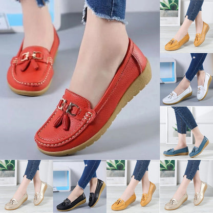 👟【35-44】Nuevos zapatos casuales de cuero genuino para mujer, moda 2026