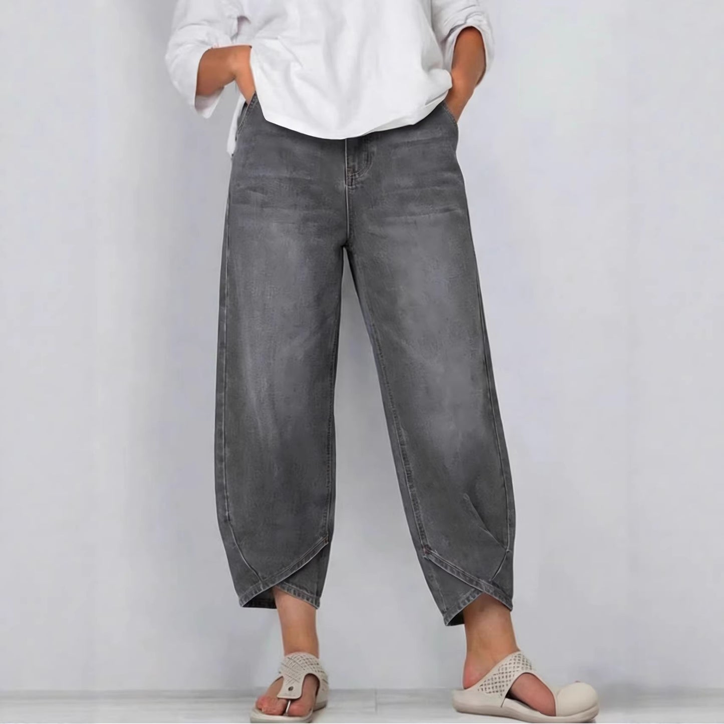 🔥Oferta especial de novedades: jeans casuales de pierna ancha para mujer.