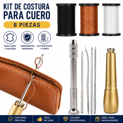 👞 Set de Agujas de Costura Intercambiables 4 en 1 – Kit Profesional para Reparación de Zapatos y Manualidades en Cuero 🛠️✨ Incluye 3 carretes de hilo de nailon de 50 m