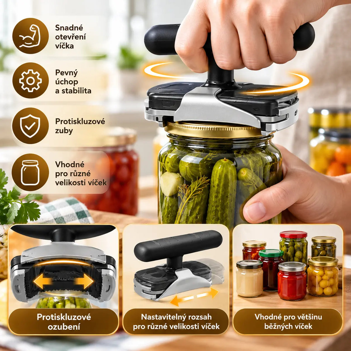 ⌛50% OFF🎁2 kus 510 Kč🌟 Otvárač na konzervy šetriaci prácu