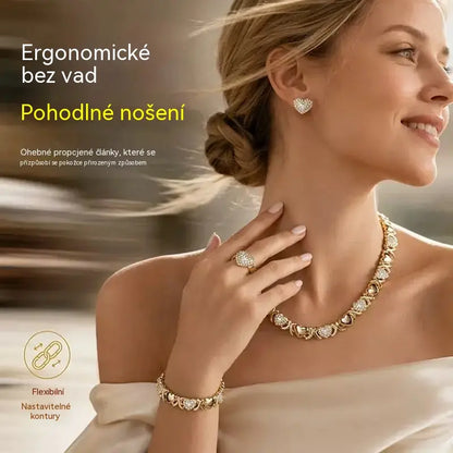 🔥Sada 4 šperků stojí pouhých 560 Kč🎁 Předvánoční nabídka: Poloviční cena 🎅 Čtyřdílná sada pozlacených šperků s klasickým motivem srdce