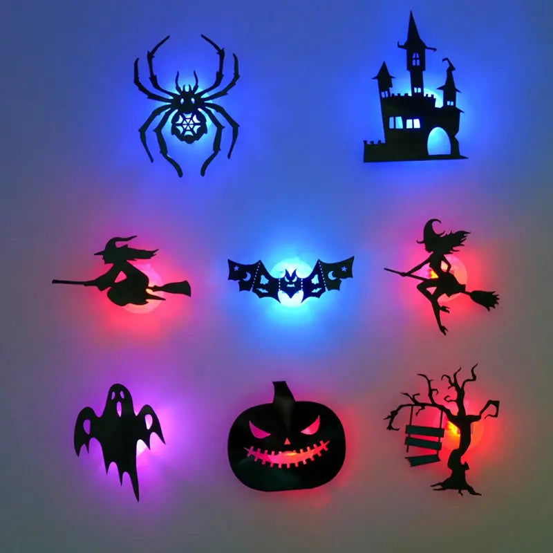 【1 juego de 8 piezas】Solo 24 euros👻Pegatinas de pared de Halloween que brillan en la oscuridad