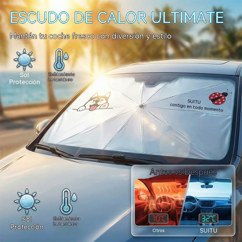 🚗 ¡50% de descuento ahora! ☀️ Parasol para coche: aislamiento térmico eficaz, protección contra rayos UV y protector de parabrisas fácil de plegar.