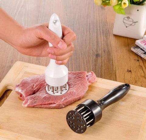 🥩 Aguja ablandadora de carne de acero inoxidable – 21 cuchillas, marinado rápido, fácil de limpiar 🔪