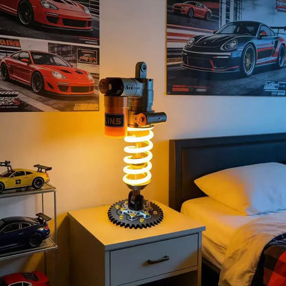 Lámpara de mesa suspendida con sistema de absorción de impactos - Luz LED ajustable para jugadores y aficionados a los coches