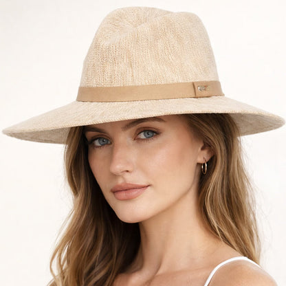 👒☀️Sombrero de sol Fedora de punto plegable para mujer✨Transpirable, ligero y plegable, de ala ancha para la playa