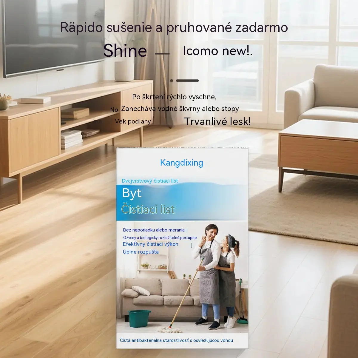 🧹✨ 【4 balenia – 240 tabliet】Antibakteriálne a dezodoračné viacúčelové čistiace tablety | Vhodné na drevené podlahy, lamináty, obklady a steny karavanov