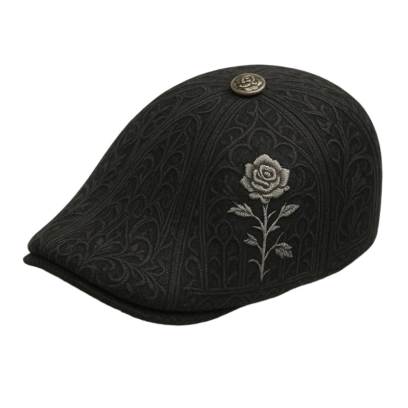 🔥✨Sombrero de ala plana con calavera y espinas